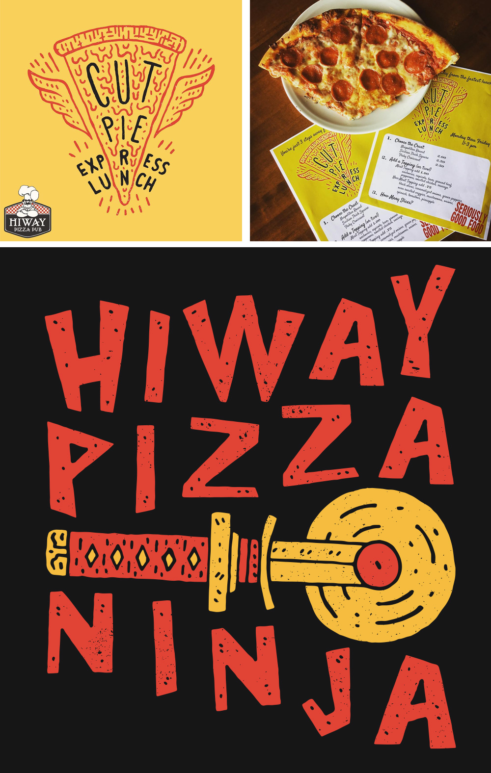 Original Illustrations for Hiway Pizza Pub