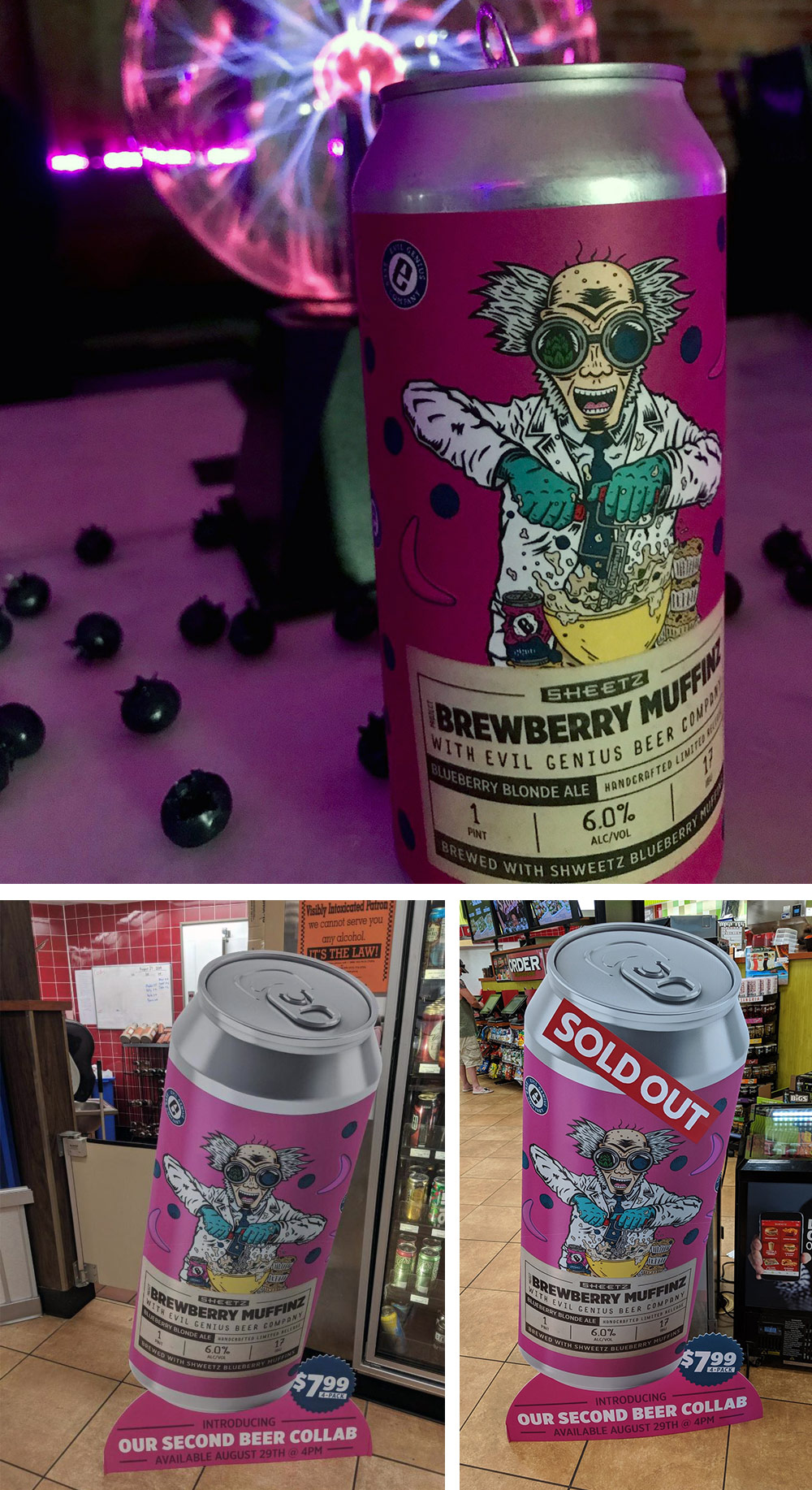 Various photos of beer label design